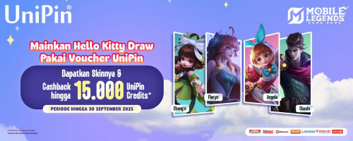 Mainkan Hello Kitty Draw di Mobile Legends Pakai Voucher UniPin + Cashback Hingga 15.000 UniPin Credits!